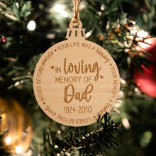 Load image into Gallery viewer, In Memory Ornament