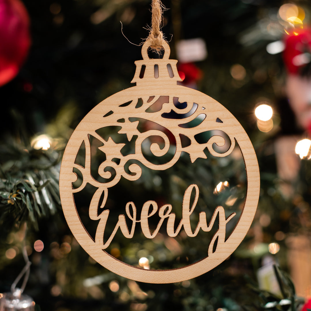 Personalized Ornament - Stars and Swirls