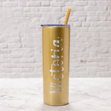 Load image into Gallery viewer, 20oz Skinny Tumbler - Glitter Champagne
